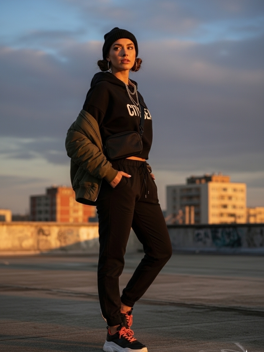 Wildfang Black Track Joggers